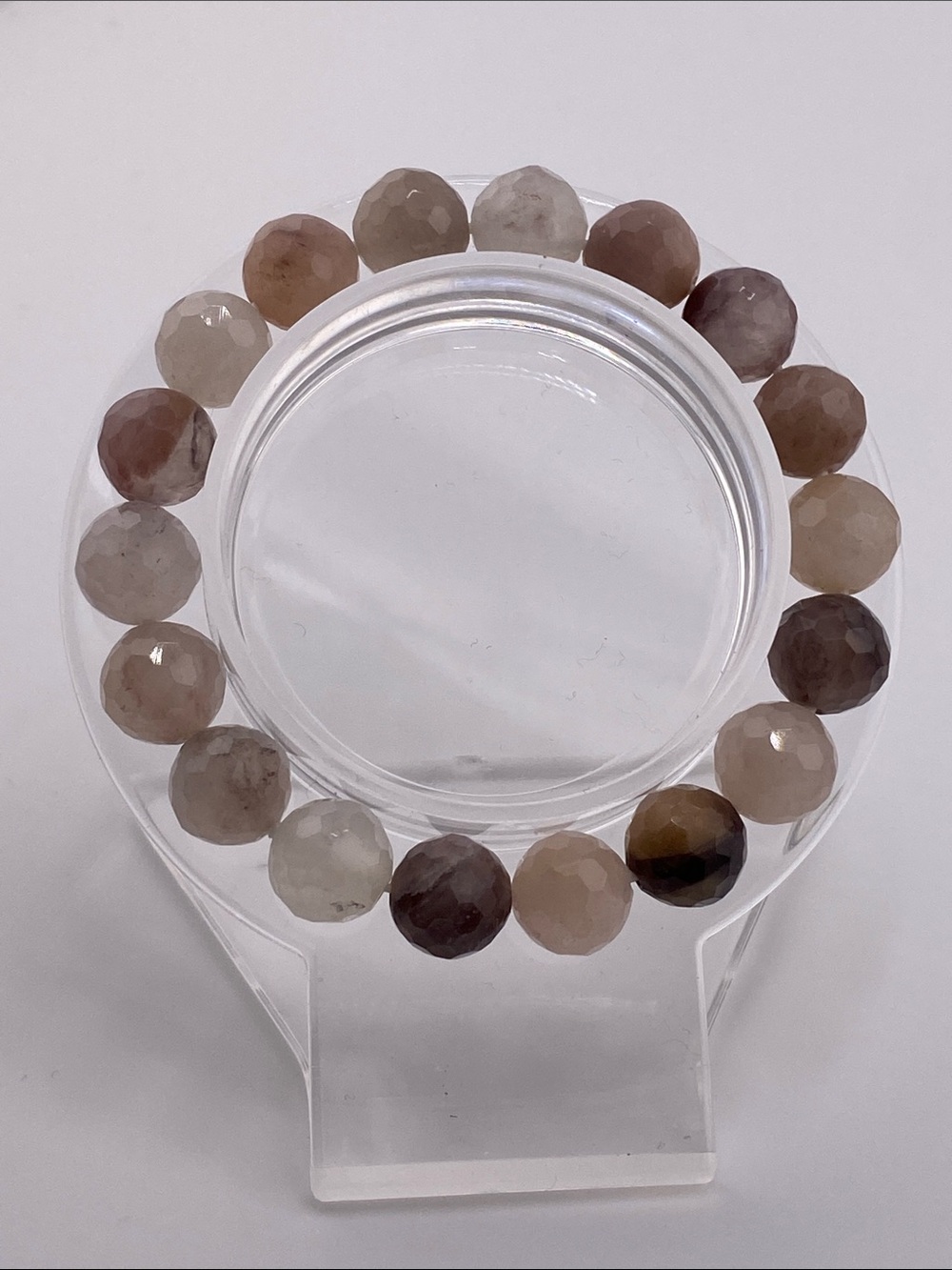 Earth-Tone Faceted Agate Statement Bracelet